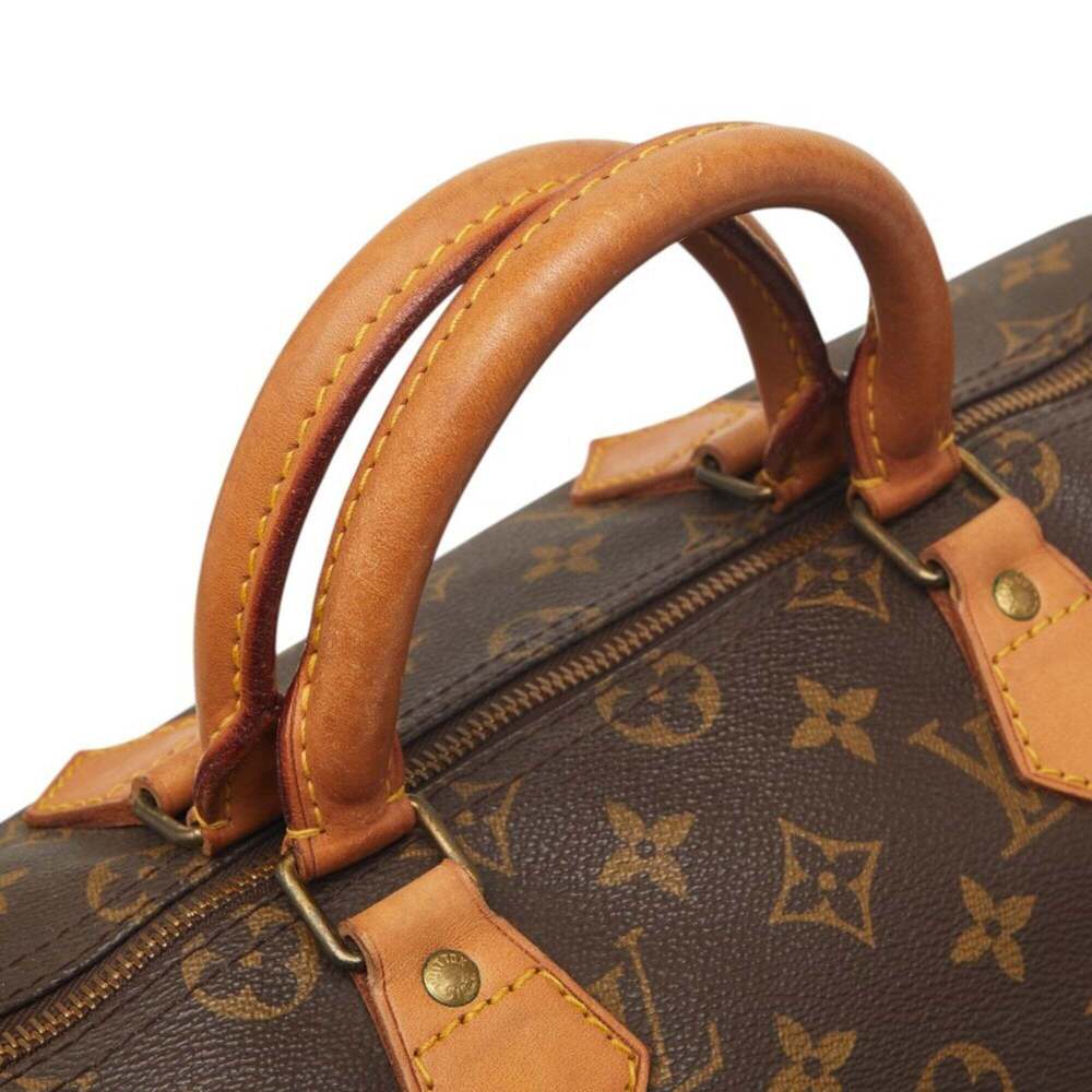 LOUIS VUITTON Brown Monogram Leather Speedy 35 Boston Bag - Picture 10 of 13